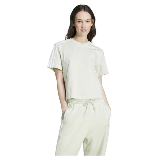Adidas Γυναικεία κοντομάνικη μπλούζα Essentials 3-Stripes Single Jersey Cropped Tee